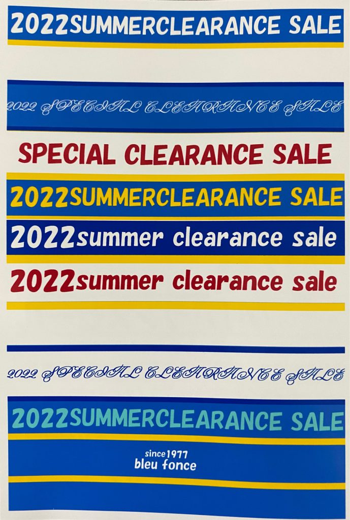 2022SS SUMMER CLEARANCE SALE